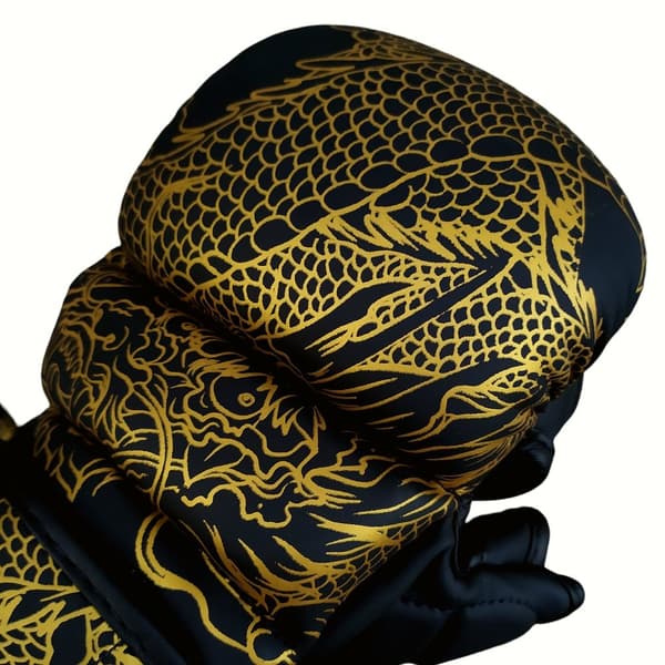 WarHouse MMA Sparringshandsker Dragon Sort/Guld M