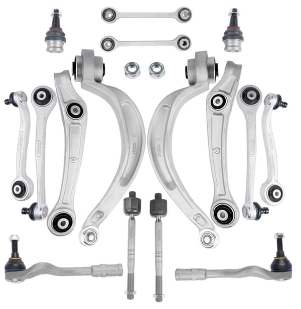 Ohjausvarret -sarja, etu ylä- ja alapaikka, sopii Audi A4 B8, A5 08-2009, OEM-osanumero 8K0407693N, 8K0407694N.