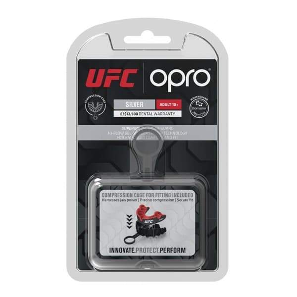 Opro UFC Silver Svart-Röd Tandskydd