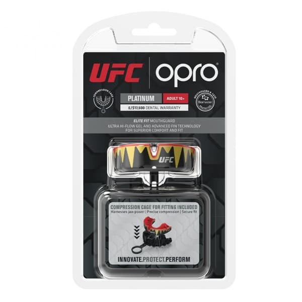Opro Ufc Platinum -hammassuoja, musta metalli-punainen