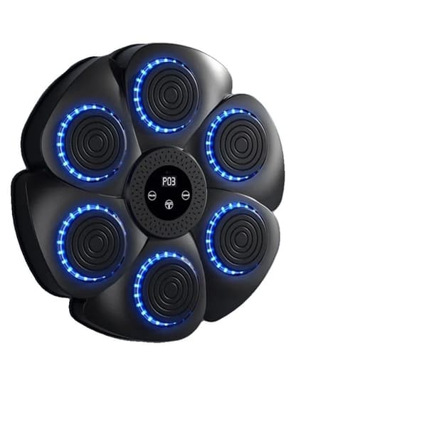 Musik Boxningsmaskin, Justerbara Hastighetsinställningar, Bluetooth-kompatibel,Svart med handskar