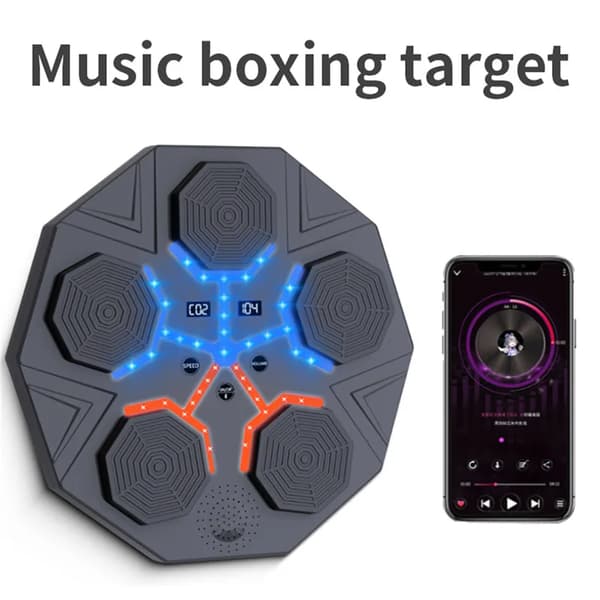 Musik Boxningsmaskin, Justerbara Volymnivåer, 9-Hastigheters Träningspass,svart