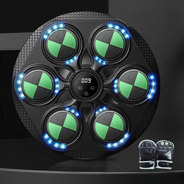 LED Musik Boxningsmaskin, Justerbar Slaghastighet, Väggmonterad Design,grön