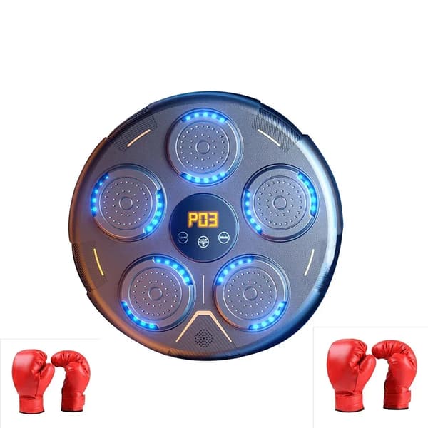 Älykäs musiikkiboksauksen valmentaja, Bluetooth-yhteys, useita harjoittelutiloja,Sisältää 1Pair Aikuiset Hanskat+1Pair Lasten Hanskat