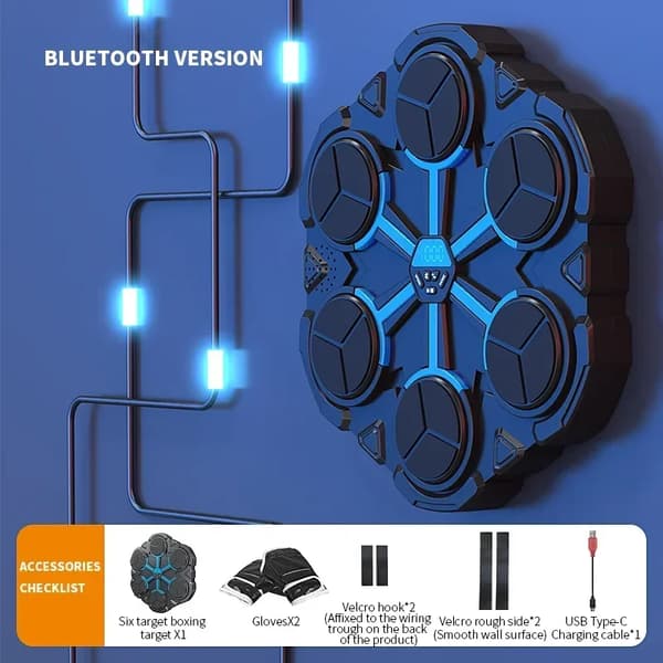 Smart Boxing Træner, Bluetooth-forbindelse, USB-opladning,YH 3670 Bluetooth