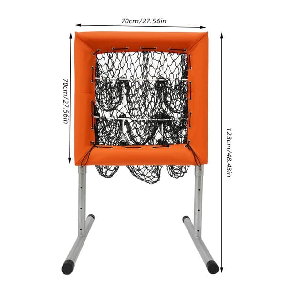 Baseballträningsutrustning, Justerbar höjd 70-120 cm, Hållbar polyester och stål, Mångsidig användning för flera sporter,Orange