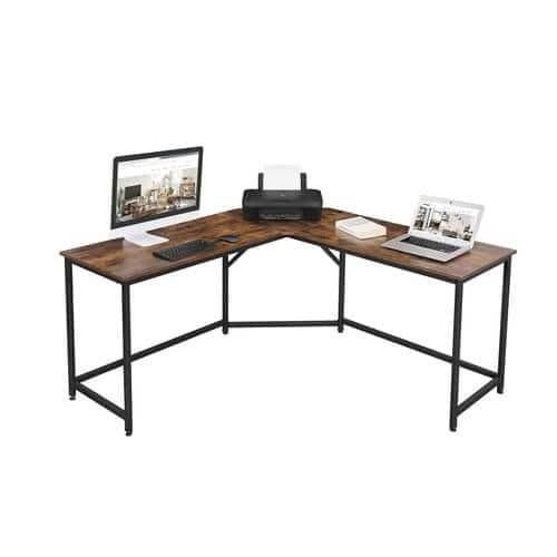 Vasagle - L-formad skrivbord 149x149x75 cm - Brun