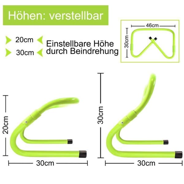 XMTECH Höjdjusterbara Fotbolls Agility-häck - Set om 6 - Neongrön