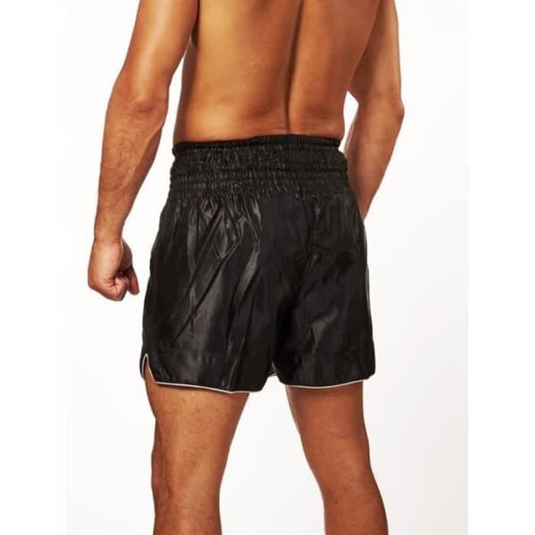 Kort Kick Thái Basic - LEONE - Herr - 100% Polyester - Bred Elastisk - Svart