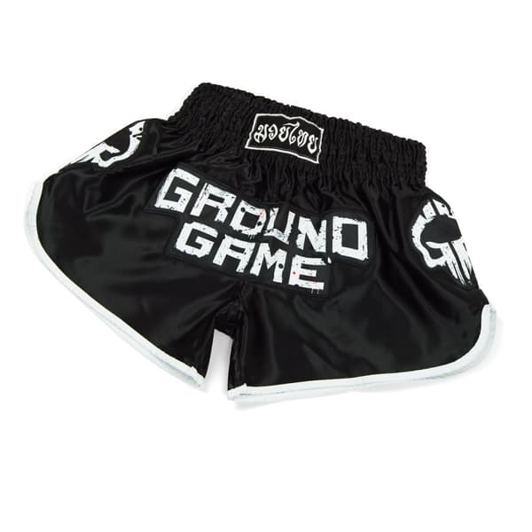 Ground Game Muay Thai Shorts "Skullz" Svart L
