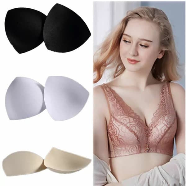 Avtagbara bröst-Push Up-kuddar Soft Cup Foam BH Insert Foam Triangle BH Pad (färg: svart, vit, hudfärg, 3 par)