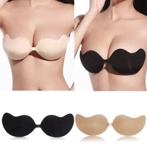 Push-up bh - Osynligt klister - Svart - Storlek M - Bekväm - Rygglös