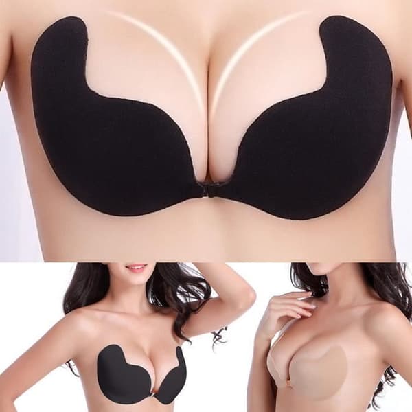 Push Up-bh Silikonlim Osynlig Perfekt halsringning Sexig look - Svart - Dam - Cup A