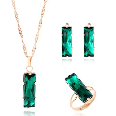 Smyckeset 18K Emerald Stones