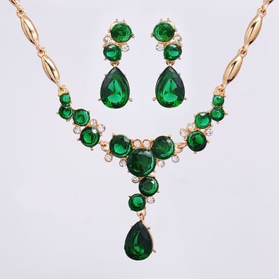 Smyckeset "Green Forest" 18K GP