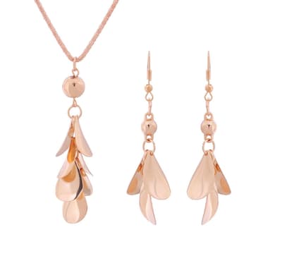 Smyckeset 18K GP "Golden Leafs"