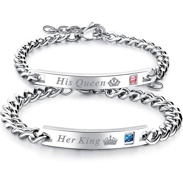 Kærligheds armbånd - Par smykker - Her King / His Queen