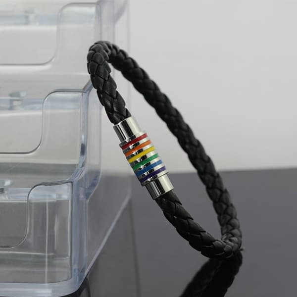Pride Armbånd - Silver Rainbow - Magnetisk
