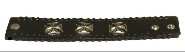 Læderarmbånd med maltesisk kors