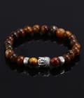 Miniatyrbilde 2 av 2: Trendy karma armbånd Buddha sølvbrun agattest