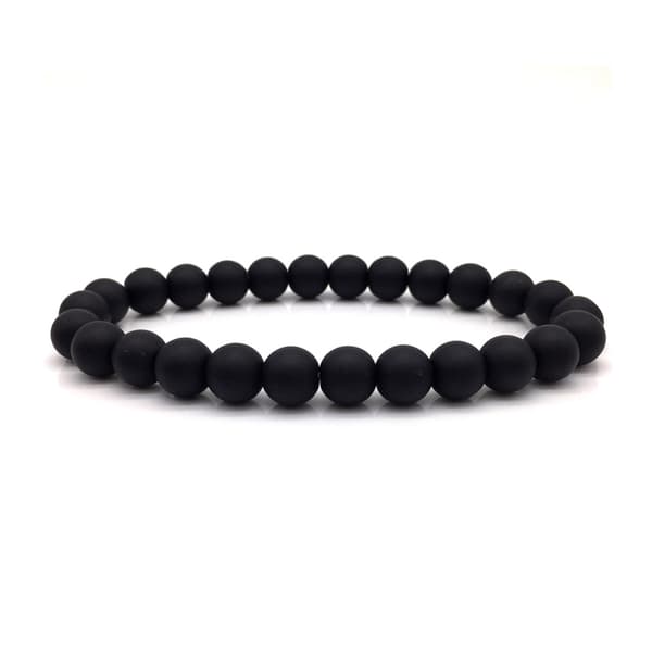Trendy håndlagde armbånd naturlige svarte steiner