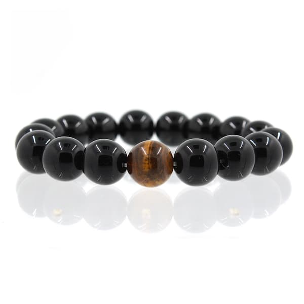 Trendy armbånd tigerseye sorte sten perler