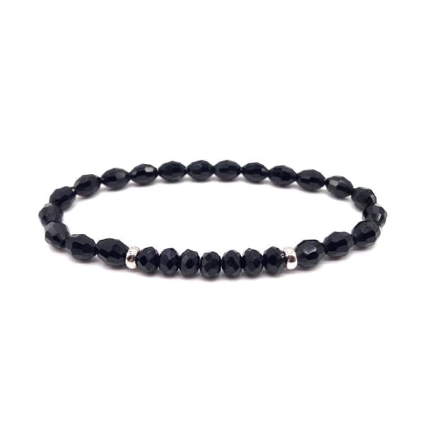 Trendigt Armband Svart Kristall  Silver detaljer