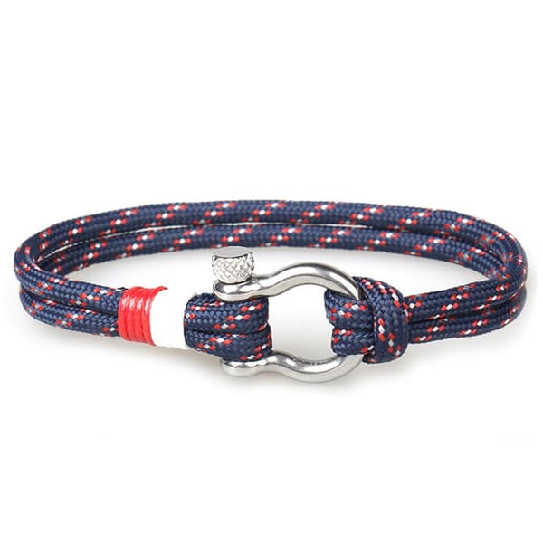 Marine blått stoffarmbåndstau herremetallspenne