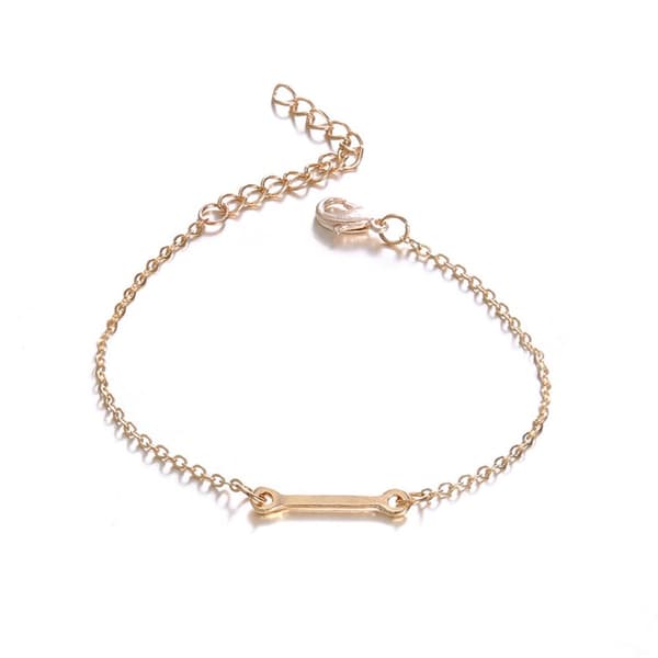 4-pack Eleganta Minimalistiska Armband Guld Kedja Cuff