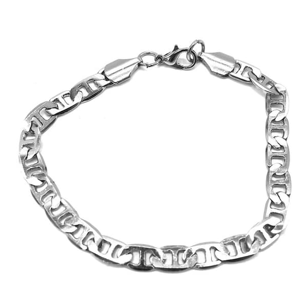 KæDE armbånd sølv farvet - 6 mm