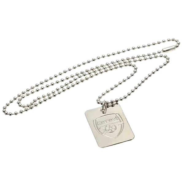 Arsenal FC Silver Plated Dog Tag And Chain Silver One Size