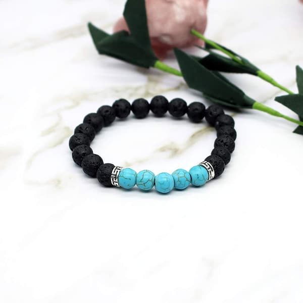 Armband med vulkansten - Turkos
