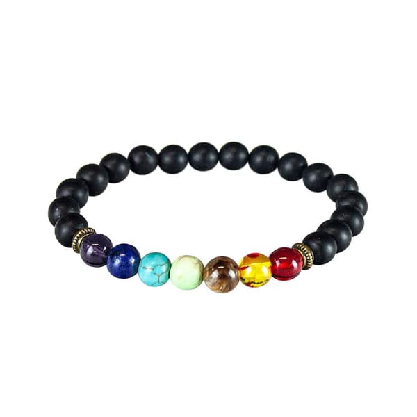 Chakraarmbånd med svarte perler