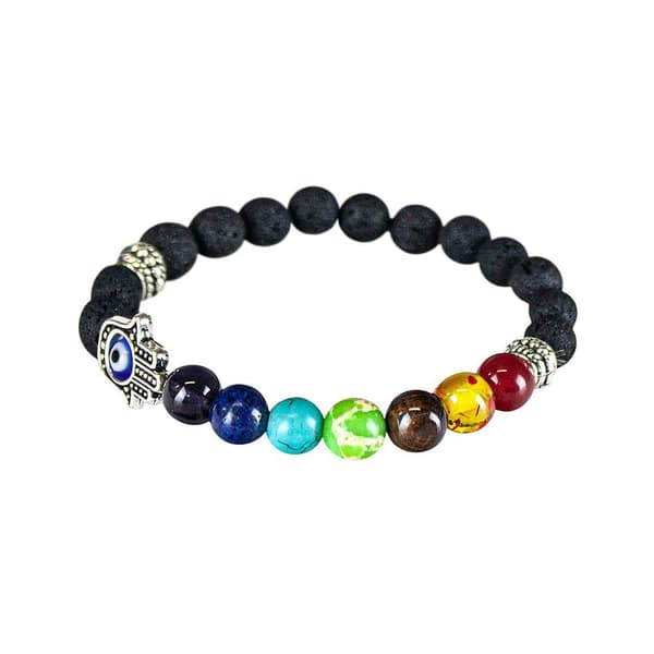 Chakraarmbånd med Hand of Fatima-detalj