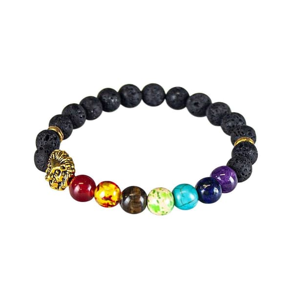 Chakraarmband med lejondetalj