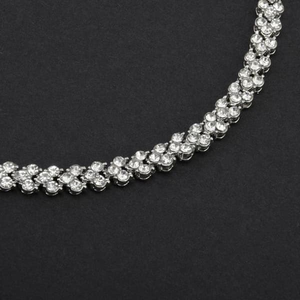 Klassisk Armbånd med Strass - Sølv