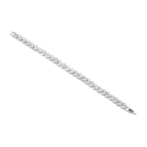 Klassisk Armbånd med Strass - Sølv