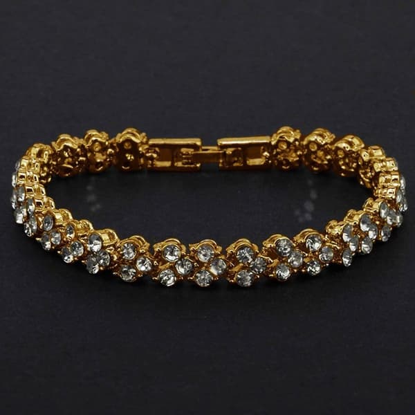 Klassisk Armbånd med Strass - Gull