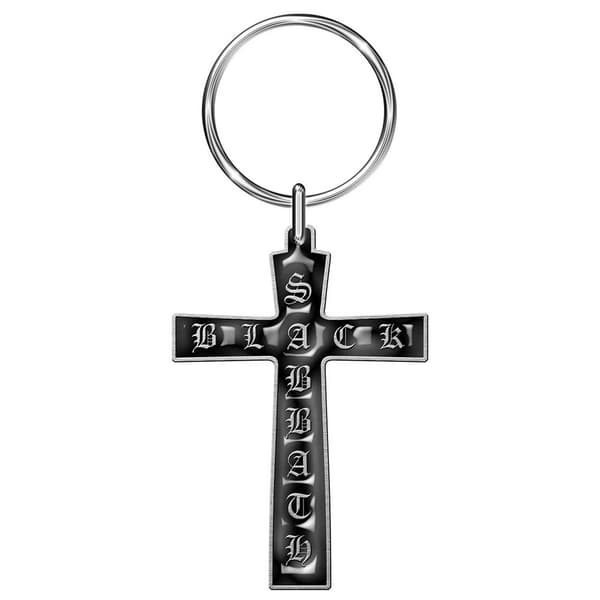 Black Sabbath Keychain: Cross (Enamel In-fill)