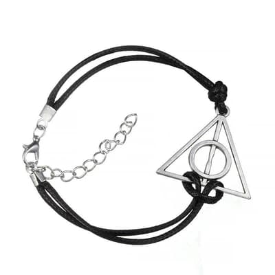 Harry Potter Svart Läderarmband - Deathly Hallows Dödsrelikerna