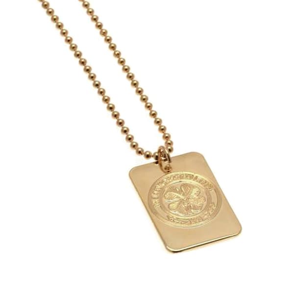 Celtic FC Gold Plated Dog Tag And Chain Gold One Size