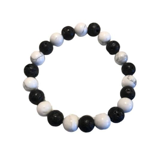 lava howlite elastisk armband 1 st