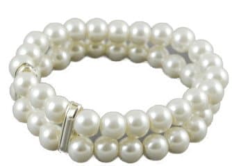 brud och bal armband vit med pärlor