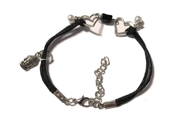 hjärta läderarmband med hjärtan unik