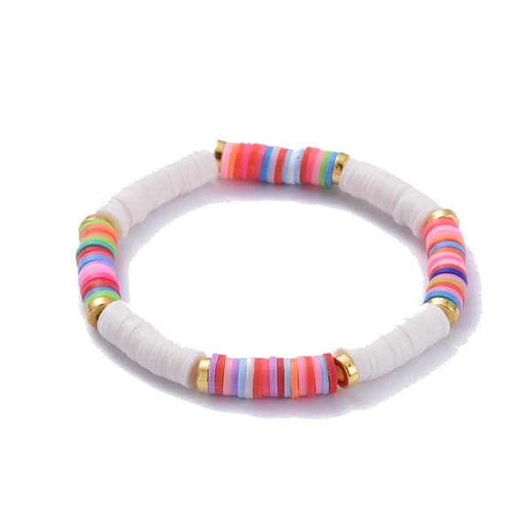 1 polymera heishi armband elastisk