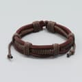 Miniatyrbillede 5 af 8: Unikt håndlavet armbånd til mænd i brunt og sort læder