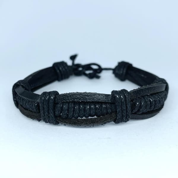 Unikt håndlavet armbånd til mænd i brunt og sort læder