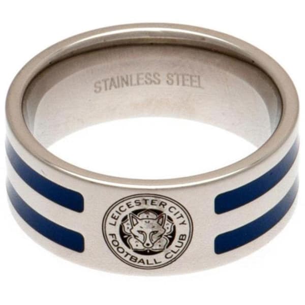 Leicester City FC Colour Stripe Ring Silver/Blue Small