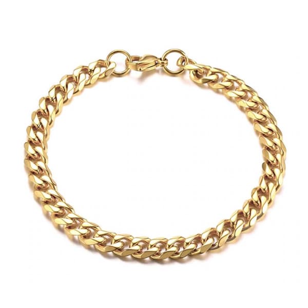 Pansarlänk Armband Kedjearmband Guld 7,5mm