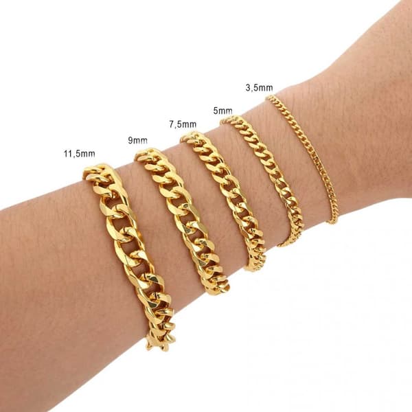 Pansarlänk Armband Kedjearmband Guld 11,5mm